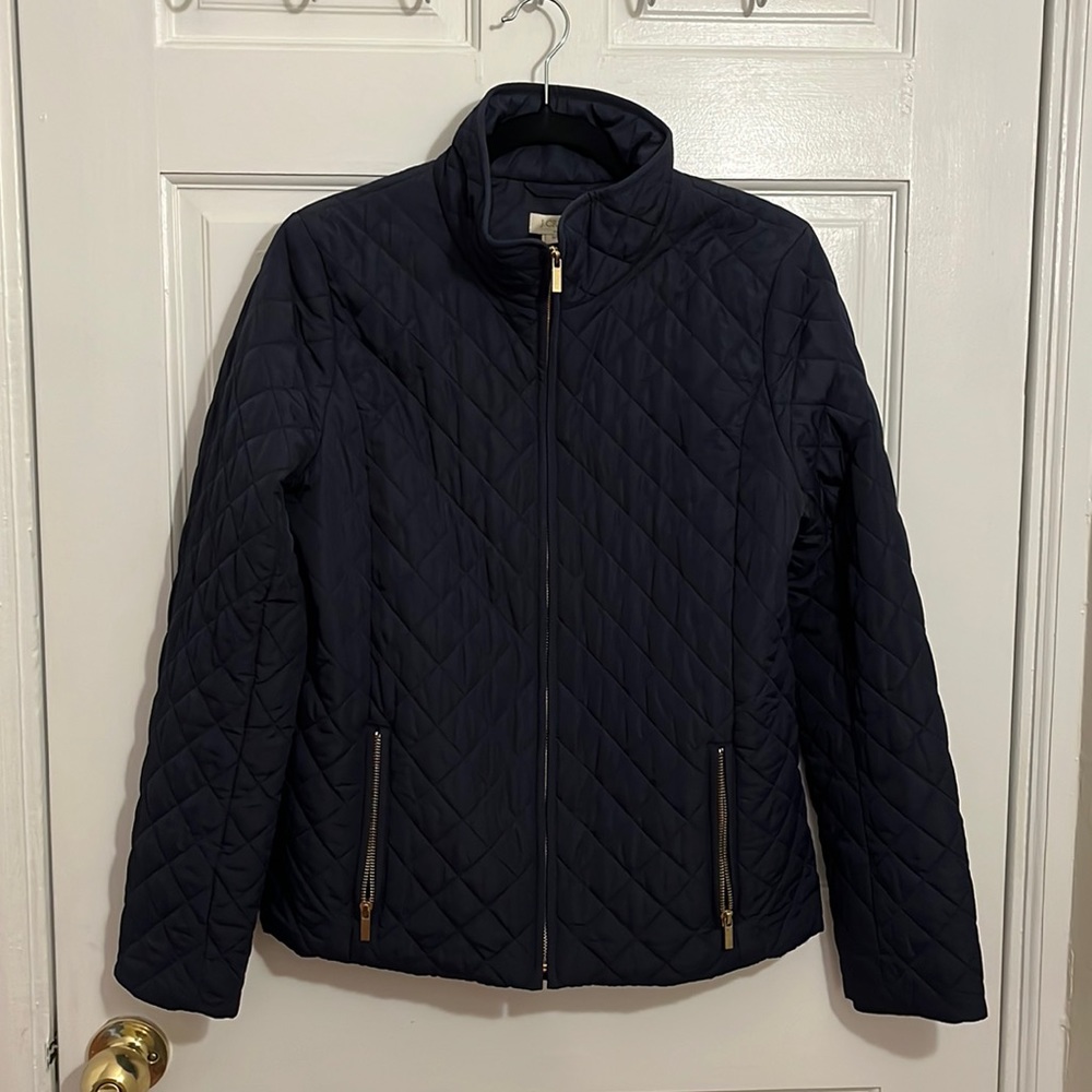 J. Crew quilted full zip coat